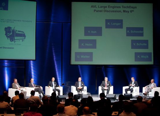 Podiumsdiskussion w&auml;hrend der 4th AVL Large Engines TechDays in Graz